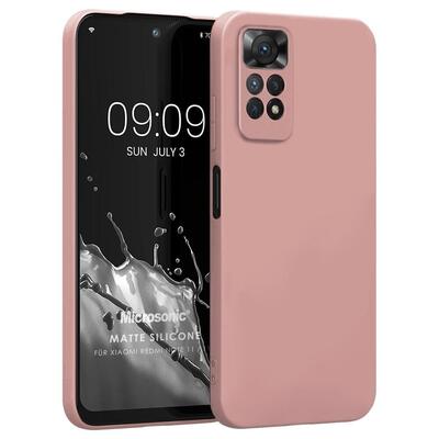 Microsonic Xiaomi Redmi Note 11S Kılıf Matte Silicone Rose Gold