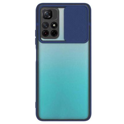 Microsonic Xiaomi Redmi Note 11T Kılıf Slide Camera Lens Protection Lacivert