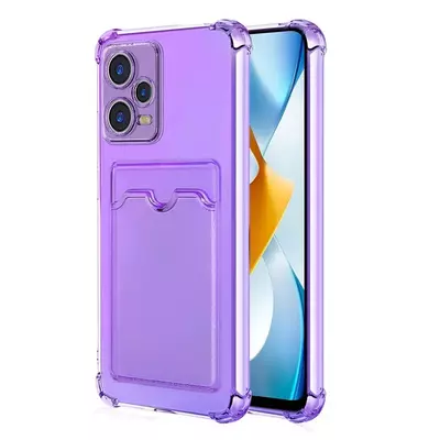 Microsonic Xiaomi Redmi Note 12 Pro Card Slot Shock Kılıf Lila