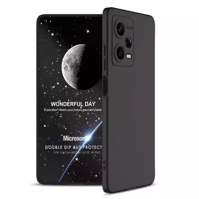 Microsonic Xiaomi Redmi Note 12 Pro Kılıf Double Dip 360 Protective Siyah