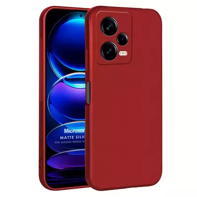 Microsonic Xiaomi Redmi Note 12 Pro Kılıf Matte Silicone Kırmızı