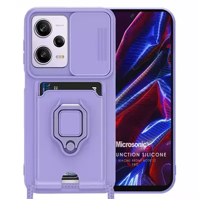 Microsonic Xiaomi Redmi Note 12 Pro Kılıf Multifunction Silicone Lila