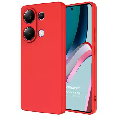 Microsonic Xiaomi Redmi Note 13 4G Kılıf Groovy Soft Kırmızı