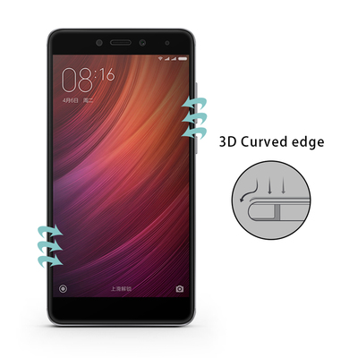 Microsonic Xiaomi Redmi Note 4X Kavisli Temperli Cam Ekran Koruyucu Film Siyah
