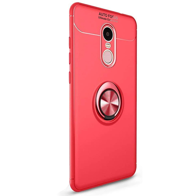 Microsonic Xiaomi Redmi Note 4X Kılıf Kickstand Ring Holder Kırmızı