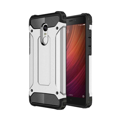 Microsonic Xiaomi Redmi Note 4X Kılıf Rugged Armor Gümüş