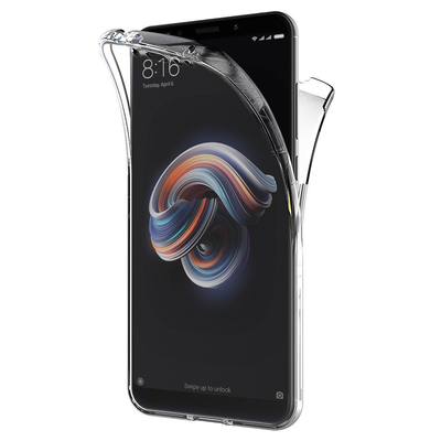 Microsonic Xiaomi Redmi Note 5 Pro Kılıf Komple Gövde Koruyucu Silikon Şeffaf