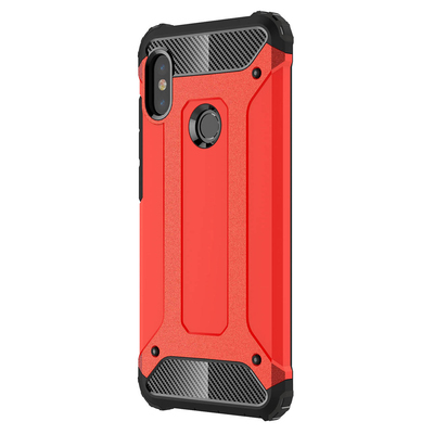 Microsonic Xiaomi Redmi Note 5 Pro Kılıf Rugged Armor Kırmızı