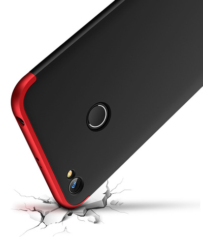 Microsonic Xiaomi Redmi Note 5A Prime Kılıf Double Dip 360 Protective AYS Siyah - Kırmızı