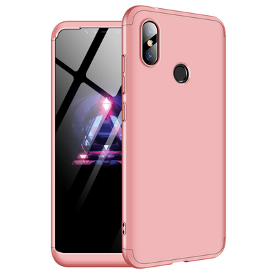 Microsonic Xiaomi Redmi Note 6 Pro Kılıf Double Dip 360 Protective AYS Rose Gold