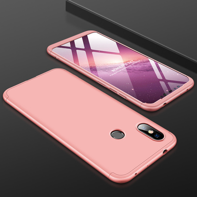 Microsonic Xiaomi Redmi Note 6 Pro Kılıf Double Dip 360 Protective AYS Rose Gold