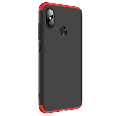 Microsonic Xiaomi Redmi Note 6 Pro Kılıf Double Dip 360 Protective AYS Siyah Kırmızı