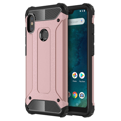 Microsonic Xiaomi Redmi Note 6 Pro Kılıf Rugged Armor Rose Gold