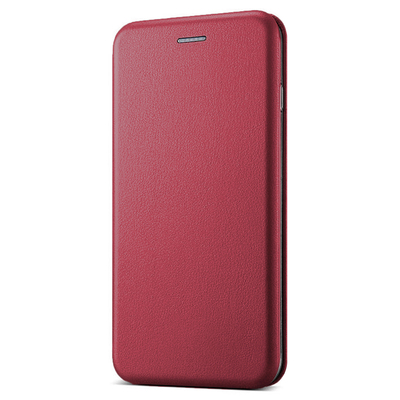 Microsonic Xiaomi Redmi Note 7 Kılıf Slim Leather Design Flip Cover Bordo