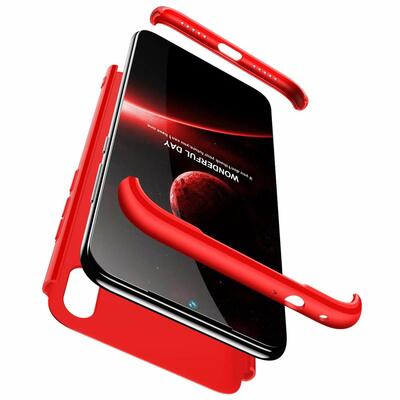 Microsonic Xiaomi Redmi Note 7 Pro Kılıf Double Dip 360 Protective AYS Kırmızı