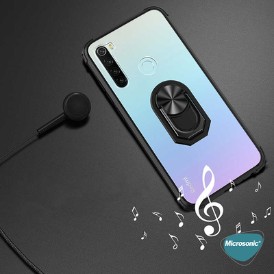 Microsonic Xiaomi Redmi Note 8 Kılıf Grande Clear Ring Holder Kırmızı