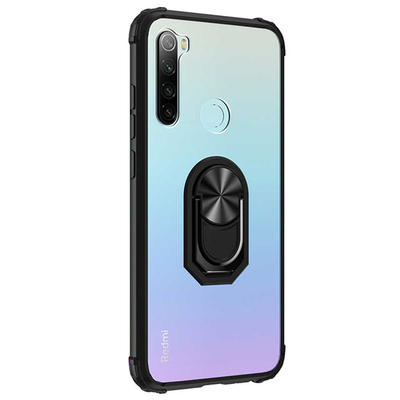 Microsonic Xiaomi Redmi Note 8 Kılıf Grande Clear Ring Holder Siyah