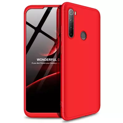 Microsonic Xiaomi Redmi Note 8 Kılıf Double Dip 360 Protective Kırmızı