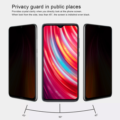 Microsonic Xiaomi Redmi Note 8 Pro Invisible Privacy Kavisli Ekran Koruyucu Siyah