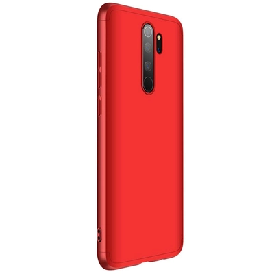 Microsonic Xiaomi Redmi Note 8 Pro Kılıf Double Dip 360 Protective Kırmızı