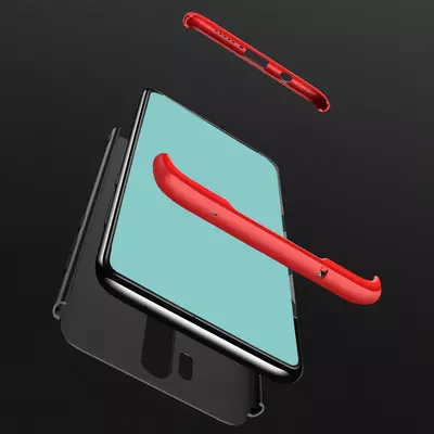 Microsonic Xiaomi Redmi Note 8 Pro Kılıf Double Dip 360 Protective Siyah Kırmızı