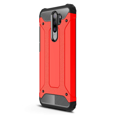 Microsonic Xiaomi Redmi Note 8 Pro Kılıf Rugged Armor Kırmızı