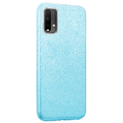 Microsonic Xiaomi Redmi Note 9 4G Kılıf Sparkle Shiny Mavi