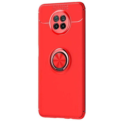 Microsonic Xiaomi Redmi Note 9 5G Kılıf Kickstand Ring Holder Kırmızı