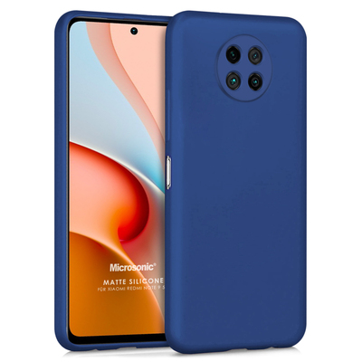 Microsonic Xiaomi Redmi Note 9 5G Kılıf Matte Silicone Lacivert