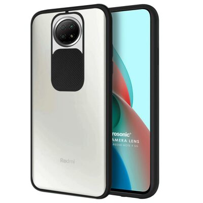 Microsonic Xiaomi Redmi Note 9 5G Kılıf Slide Camera Lens Protection Siyah