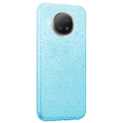 Microsonic Xiaomi Redmi Note 9 5G Kılıf Sparkle Shiny Mavi