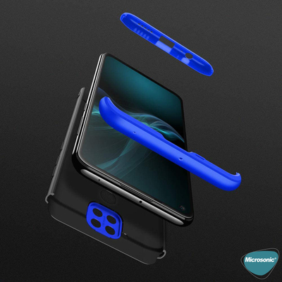 Microsonic Xiaomi Redmi Note 9 Kılıf Double Dip 360 Protective AYS Mavi