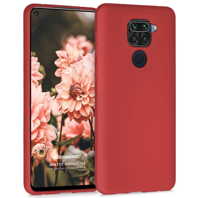 Microsonic Xiaomi Redmi Note 9 Kılıf Matte Silicone Kırmızı