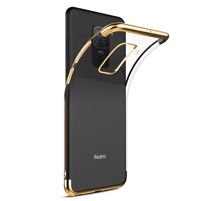 Microsonic Xiaomi Redmi Note 9 Kılıf Skyfall Transparent Clear Gold