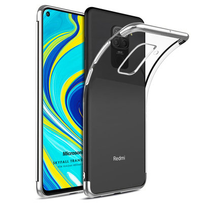 Microsonic Xiaomi Redmi Note 9 Kılıf Skyfall Transparent Clear Gümüş