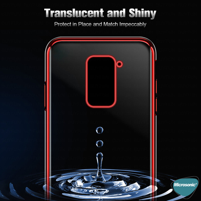 Microsonic Xiaomi Redmi Note 9 Kılıf Skyfall Transparent Clear Kırmızı