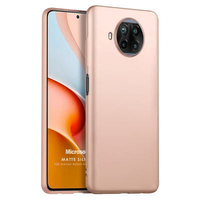 Microsonic Xiaomi Redmi Note 9 Pro 5G Kılıf Matte Silicone Gold