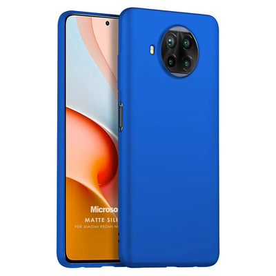 Microsonic Xiaomi Redmi Note 9 Pro 5G Kılıf Matte Silicone Mavi