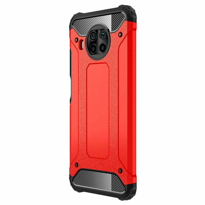 Microsonic Xiaomi Redmi Note 9 Pro 5G Kılıf Rugged Armor Kırmızı