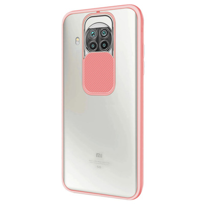 Microsonic Xiaomi Redmi Note 9 Pro 5G Kılıf Slide Camera Lens Protection Rose Gold
