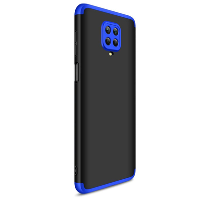 Microsonic Xiaomi Redmi Note 9 Pro Kılıf Double Dip 360 Protective AYS Siyah Mavi