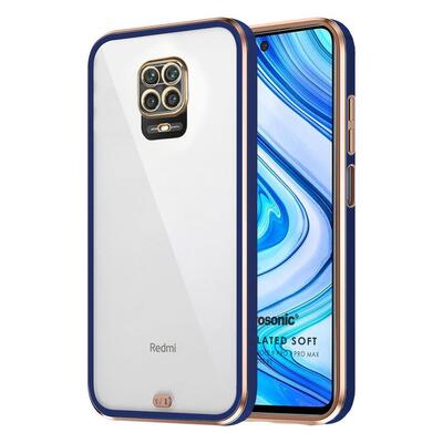 Microsonic Xiaomi Redmi Note 9 Pro Kılıf Laser Plated Soft Lacivert