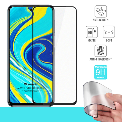 Microsonic Xiaomi Redmi Note 9 Pro Matte Flexible Ekran Koruyucu Siyah