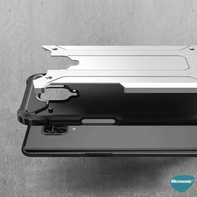 Microsonic Xiaomi Redmi Note 9 Pro Max Kılıf Rugged Armor Mavi
