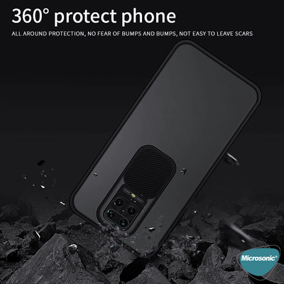 Microsonic Xiaomi Redmi Note 9 Pro Max Kılıf Slide Camera Lens Protection Koyu Yeşil
