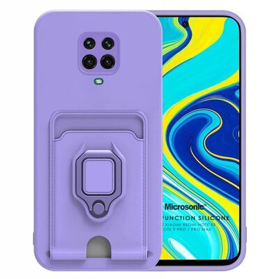 Microsonic Xiaomi Redmi Note 9 Pro Kılıf Multifunction Silicone Lila