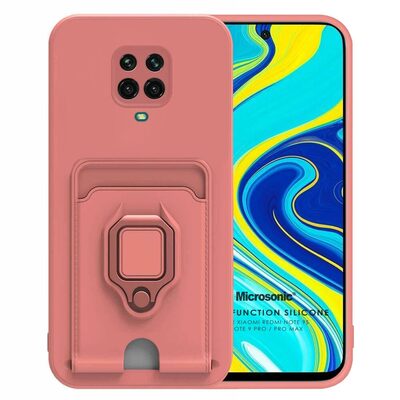 Microsonic Xiaomi Redmi Note 9 Pro Kılıf Multifunction Silicone Pembe