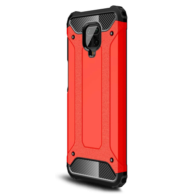 Microsonic Xiaomi Redmi Note 9 Pro Kılıf Rugged Armor Kırmızı