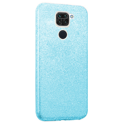 Microsonic Xiaomi Redmi Note 9 Kılıf Sparkle Shiny Mavi