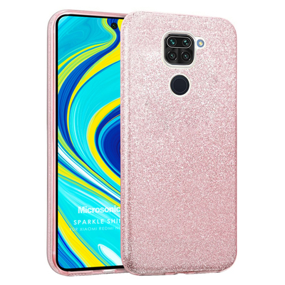 Microsonic Xiaomi Redmi Note 9 Kılıf Sparkle Shiny Rose Gold